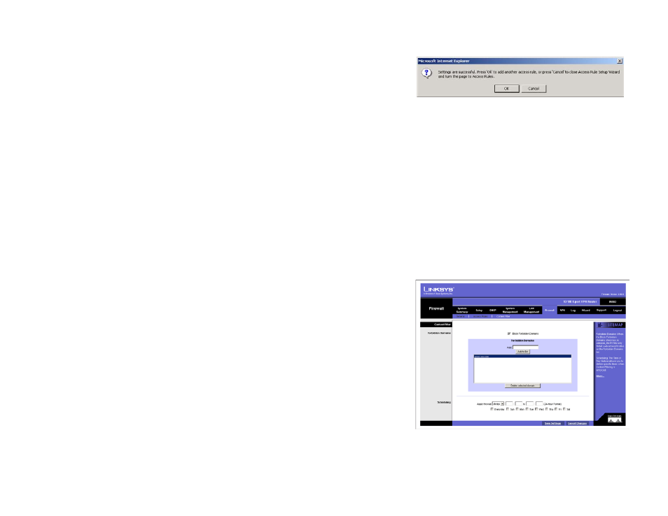 Firewall tab - content filter | Linksys RV082 User Manual | Page 46 / 103