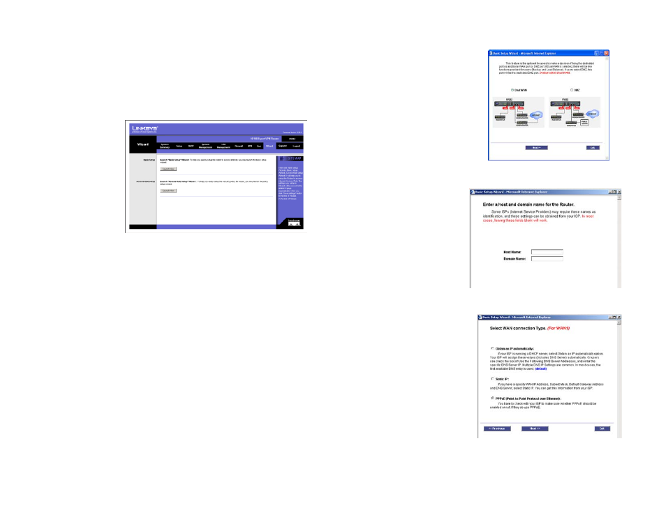 Wizard tab | Linksys RV082 User Manual | Page 65 / 103