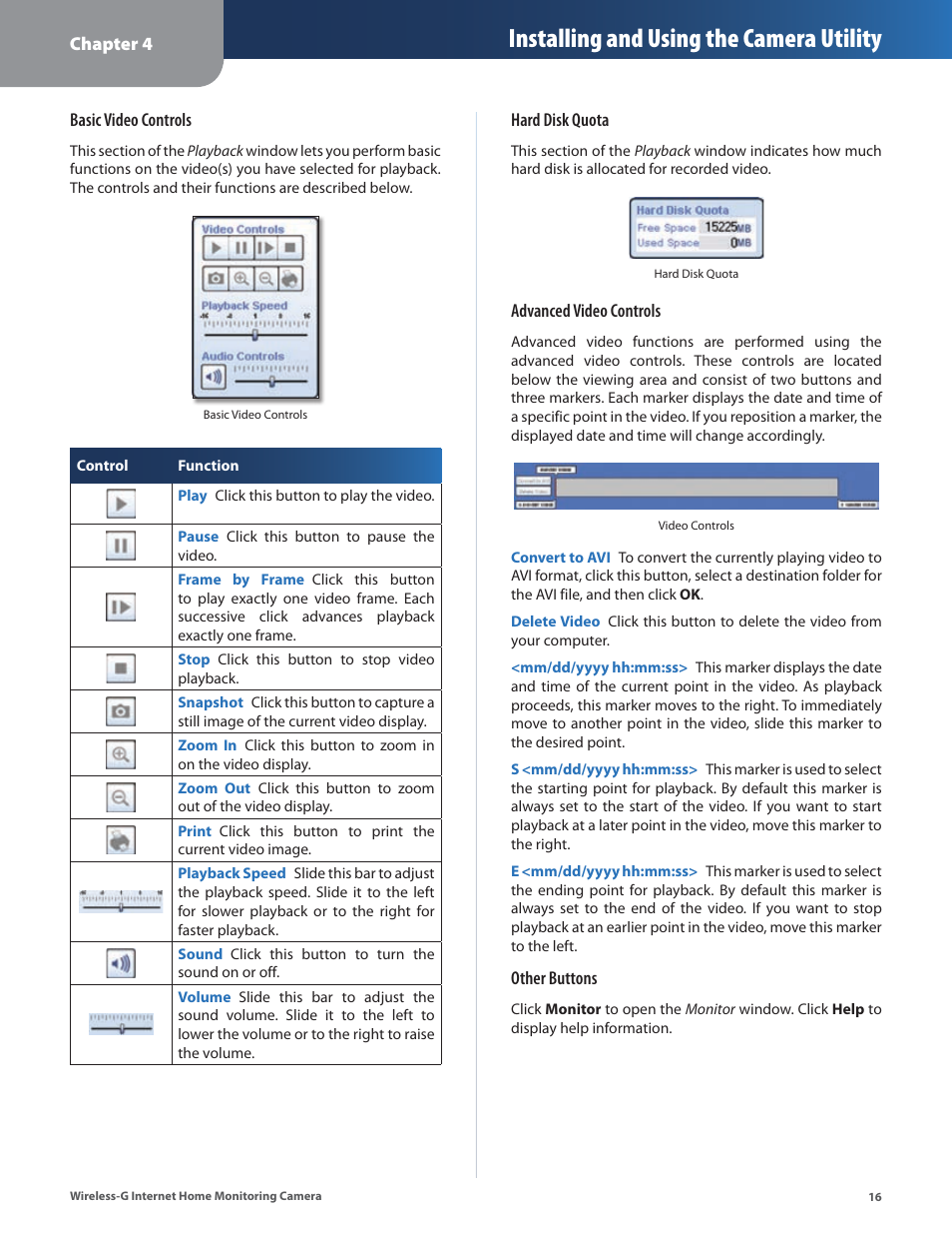 Installing and using the camera utility | Linksys WVC54GCA User Manual | Page 17 / 55
