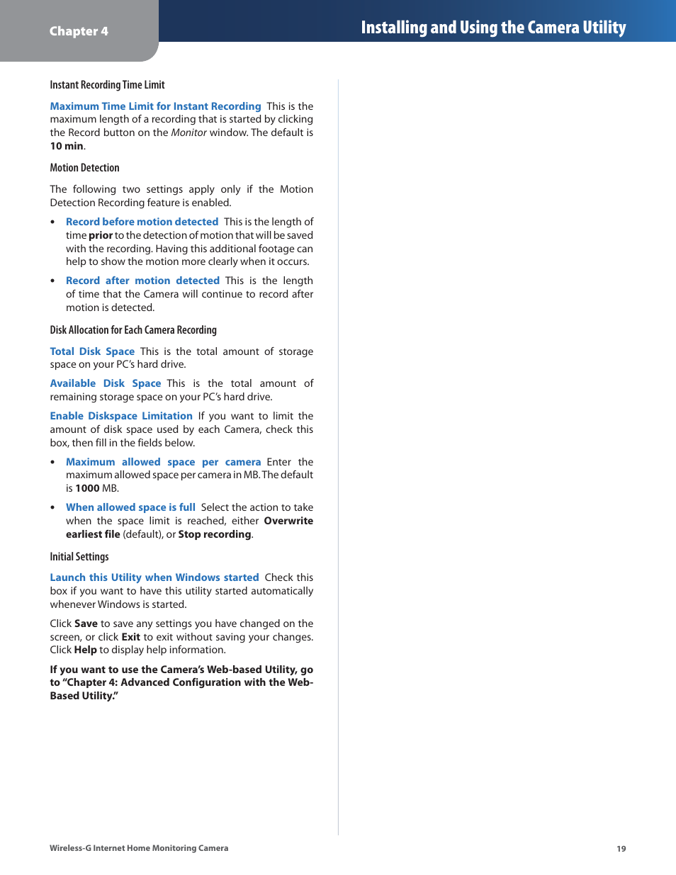 Installing and using the camera utility | Linksys WVC54GCA User Manual | Page 20 / 55
