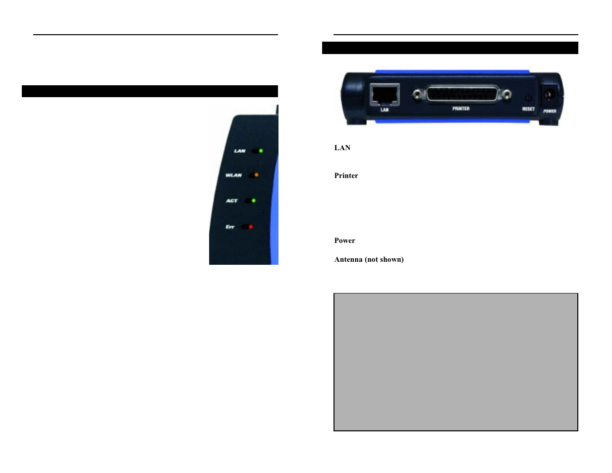 Getting to know the wireless printserver | Linksys Wireless PrintServer WPS11 User Manual | Page 5 / 30