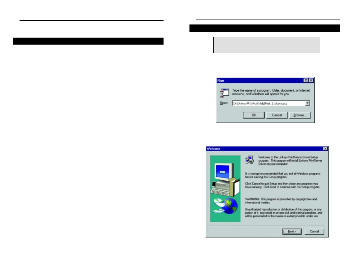 Windows driver setup | Linksys Wireless PrintServer WPS11 User Manual | Page 7 / 30