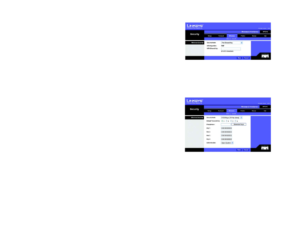 The wireless tab - security | Linksys WPS54G User Manual | Page 31 / 74