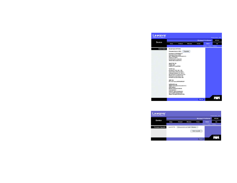 Appendix d: upgrading firmware | Linksys WPS54G User Manual | Page 61 / 74