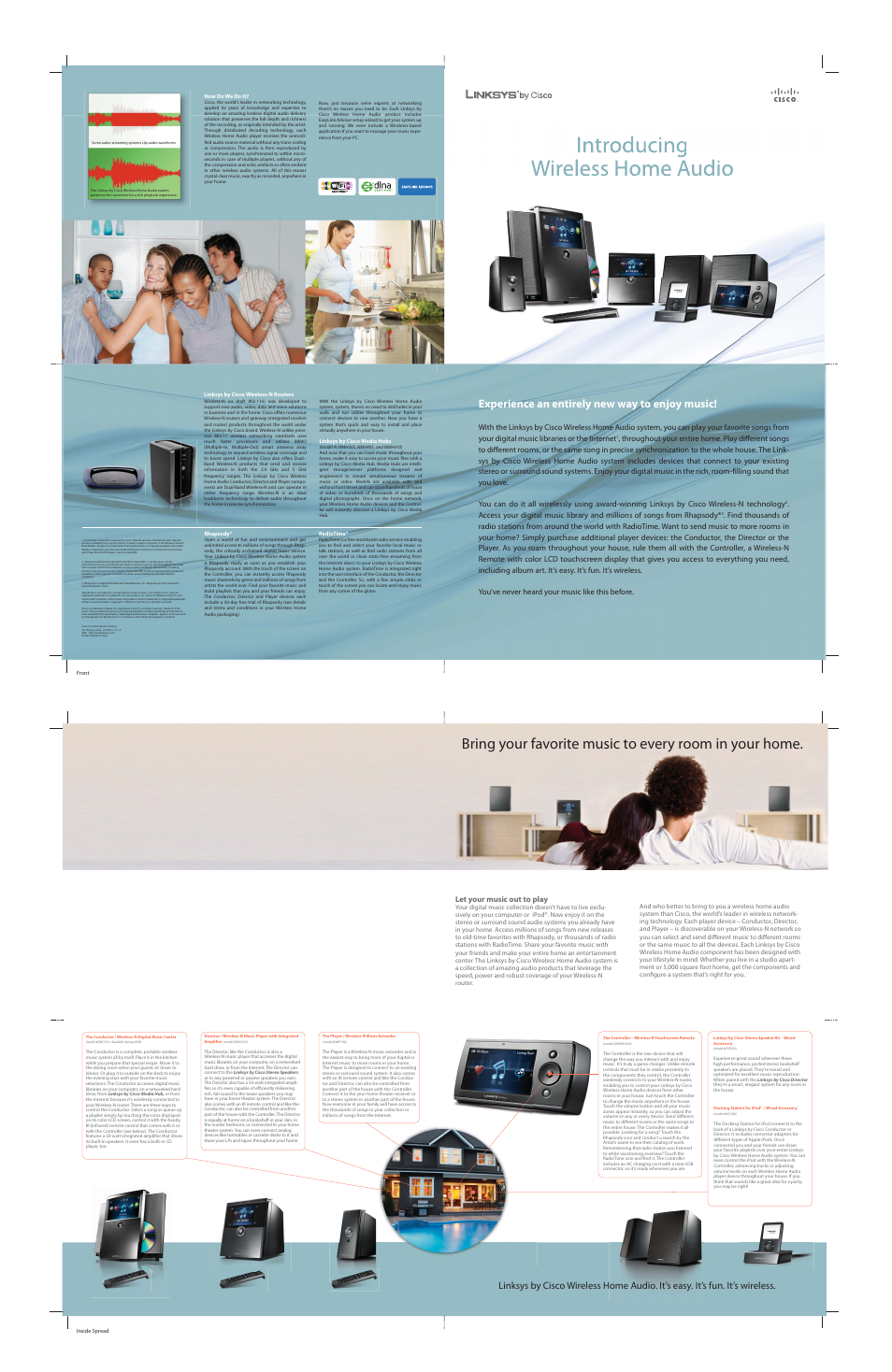 Experience an entirely new way to enjoy music, Let your music out to play | Linksys Premier Kit KWHA700 User Manual | Page 7 / 7