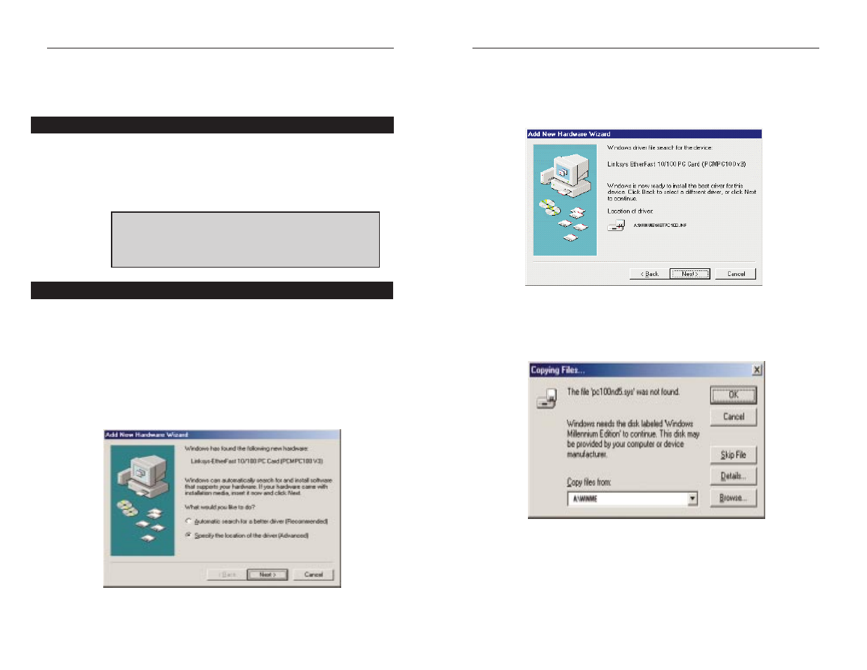 Windows millennium installation and setup | Linksys PCMPC100 v3 User Manual | Page 14 / 32