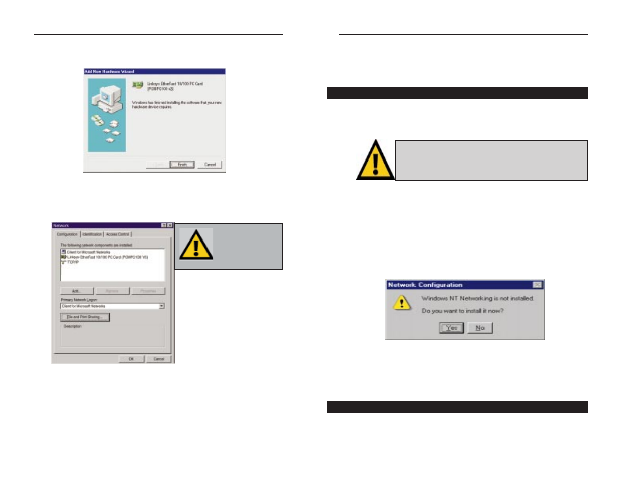 Windows nt 4.0 installation and setup | Linksys PCMPC100 v3 User Manual | Page 15 / 32