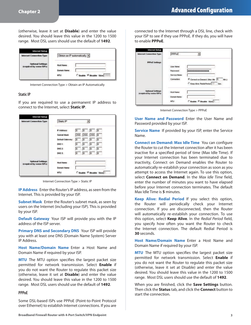 Advanced configuration | Linksys BEFSX41 User Manual | Page 6 / 43