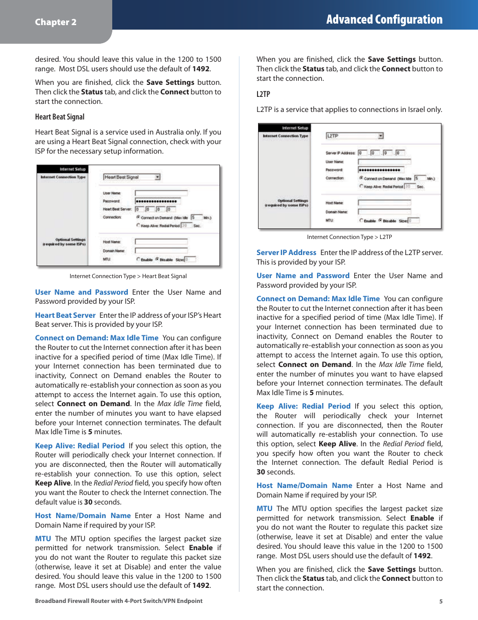 Advanced configuration | Linksys BEFSX41 User Manual | Page 8 / 43