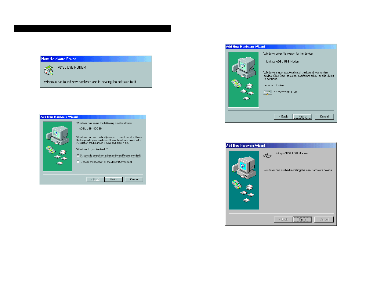 Linksys INSTANT BROADBAND USBDSL1 User Manual | Page 5 / 14