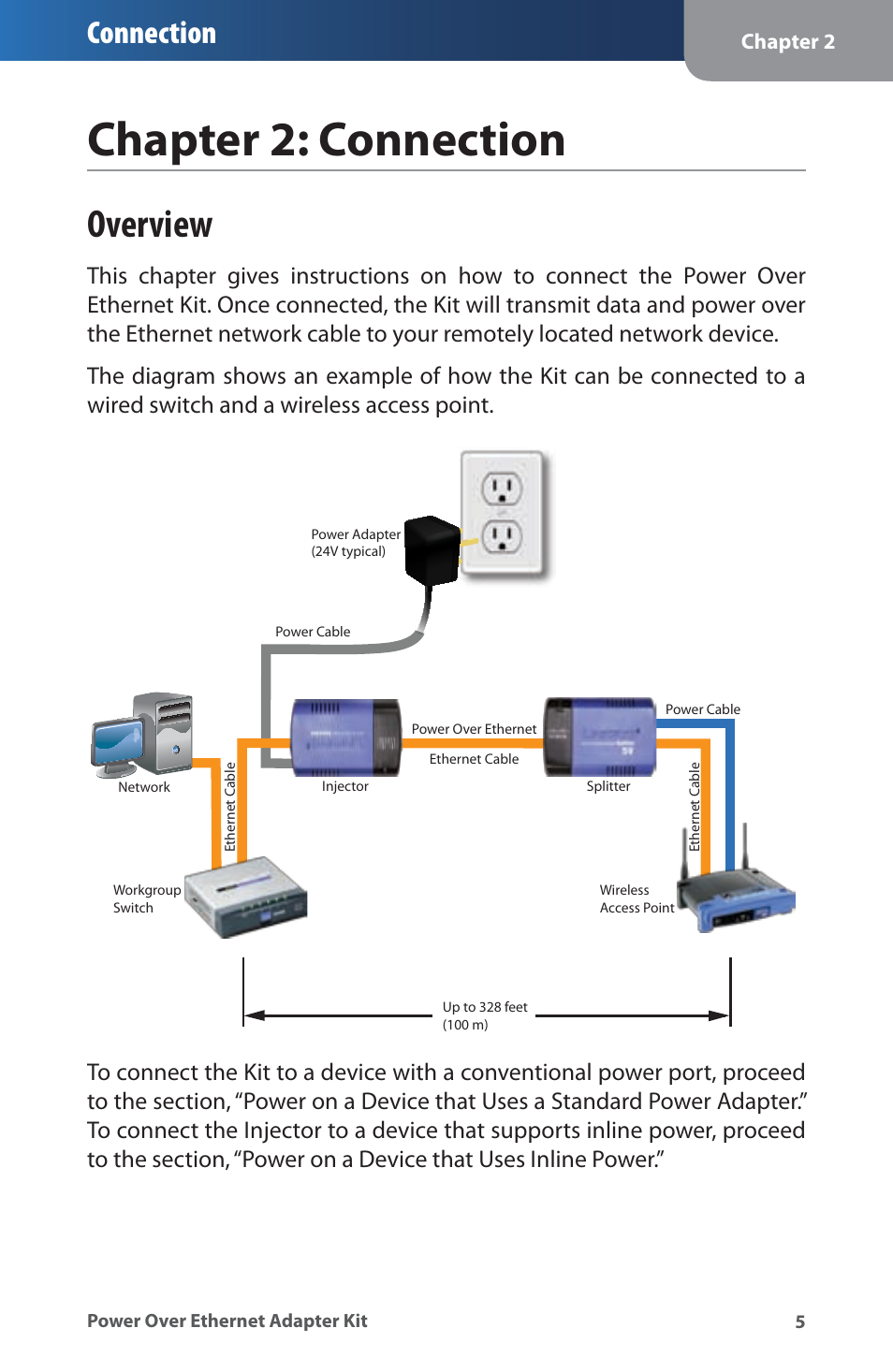 Chapter 2: connection, Overview, Chapter:connecton | Connection | Linksys WAPPOE User Manual | Page 9 / 28