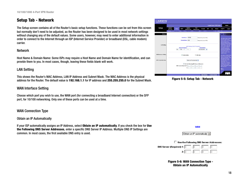 Setup tab - network | Linksys RV0041 User Manual | Page 26 / 99