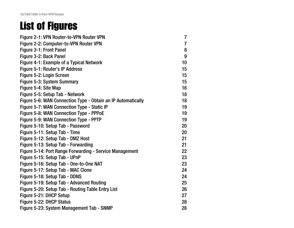 List of figures | Linksys RV0041 User Manual | Page 6 / 99