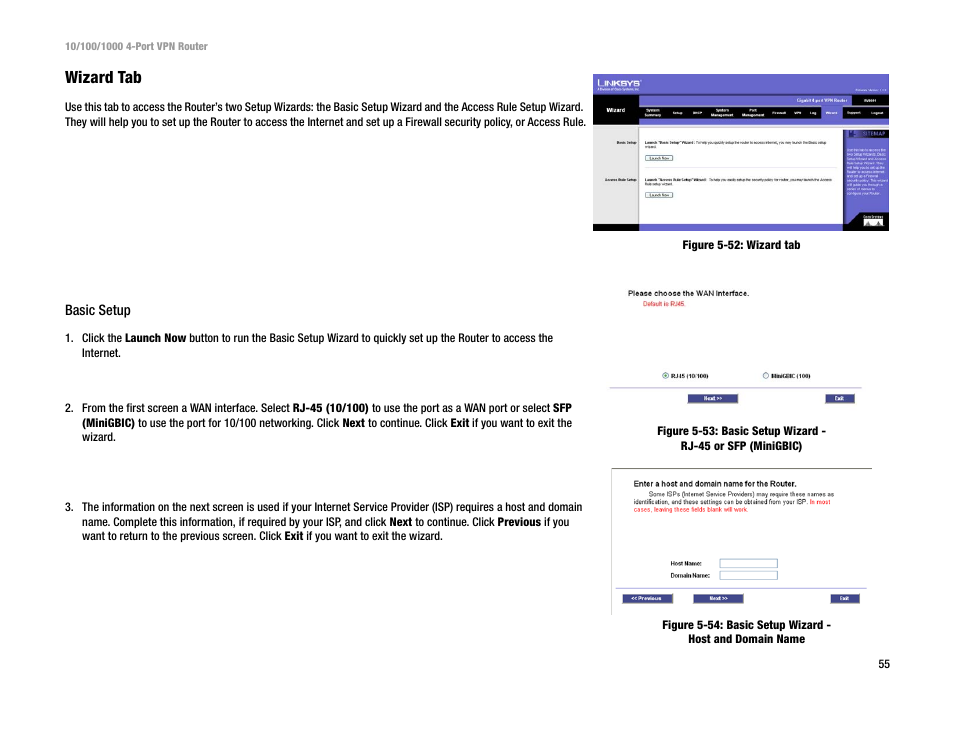 Wizard tab | Linksys RV0041 User Manual | Page 63 / 99