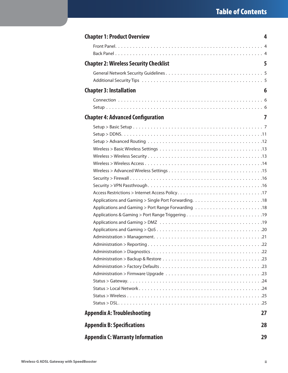 Linksys WAG54GS User Manual | Page 3 / 38