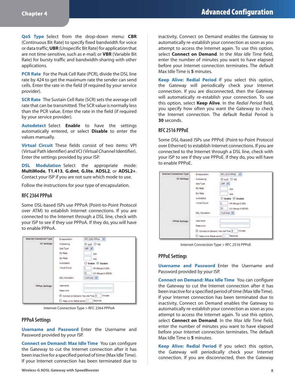 Advanced configuration | Linksys WAG54GS User Manual | Page 9 / 38