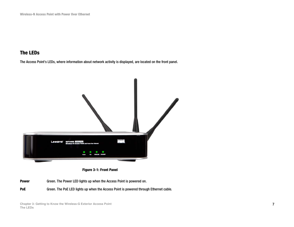 The leds | Linksys WAP4400N User Manual | Page 13 / 69
