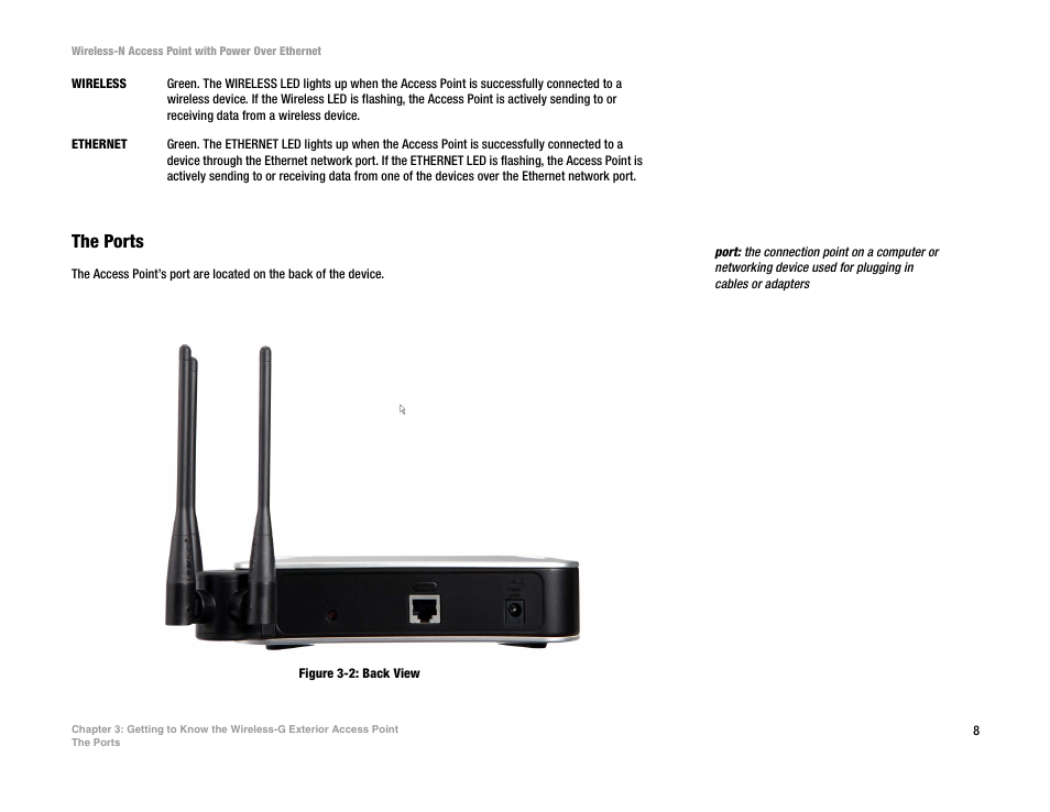 The ports | Linksys WAP4400N User Manual | Page 14 / 69