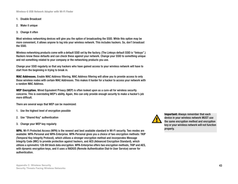 Linksys WUSBF54G User Manual | Page 49 / 63