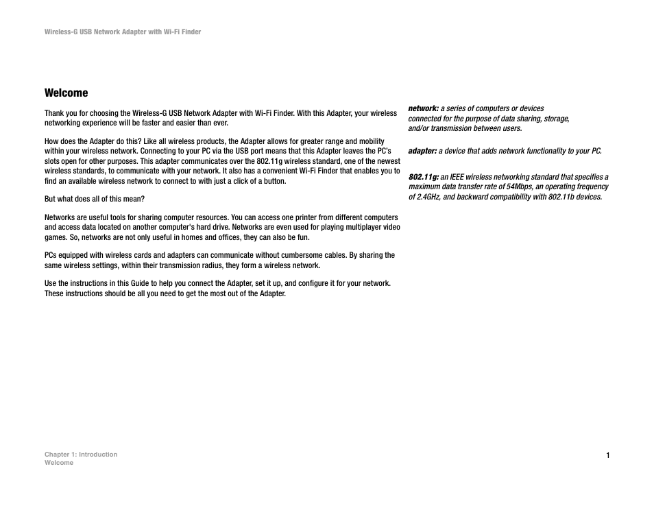 Linksys WUSBF54G User Manual | Page 7 / 63