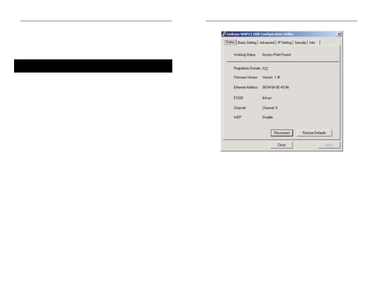 The usb configuration utility | Linksys WAP11 User Manual | Page 12 / 30