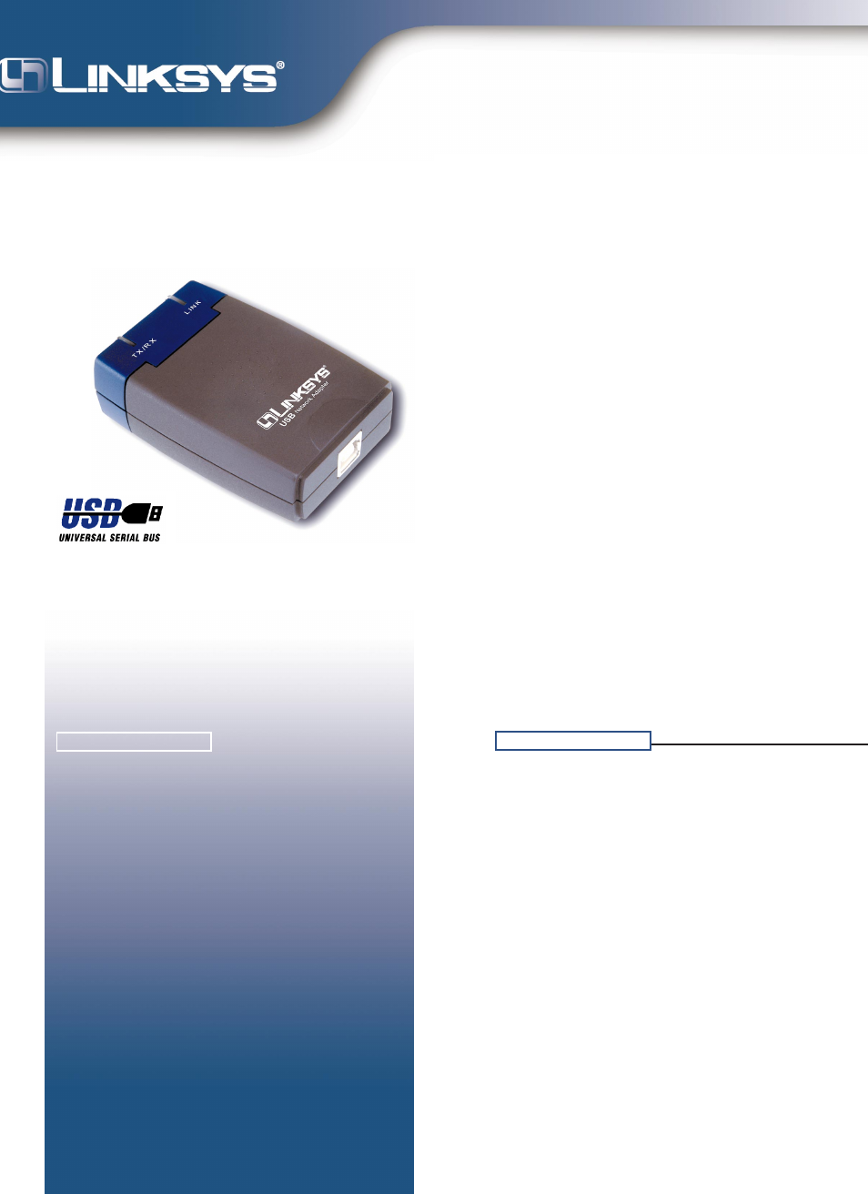 Linksys USB10T User Manual | 2 pages