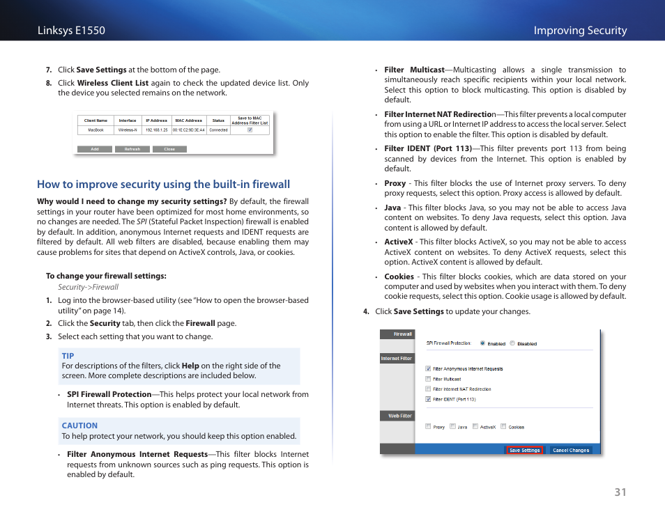 Linksys E1550 User Manual | Page 34 / 55