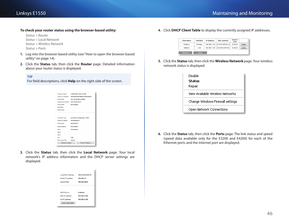 Linksys E1550 User Manual | Page 49 / 55