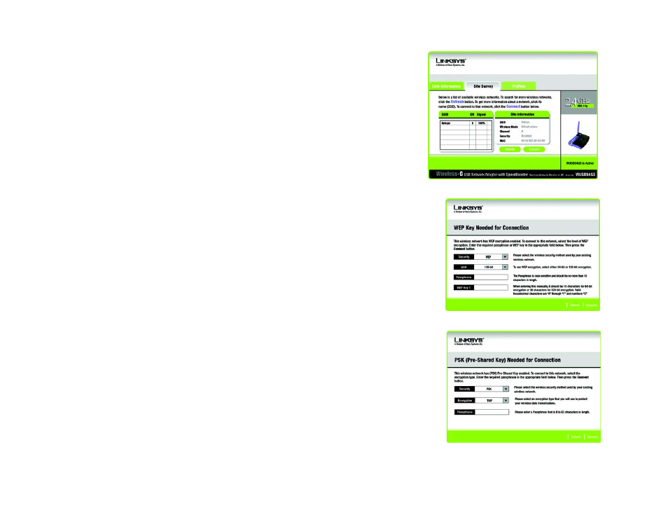 Site survey | Linksys WUSB54GS User Manual | Page 24 / 48