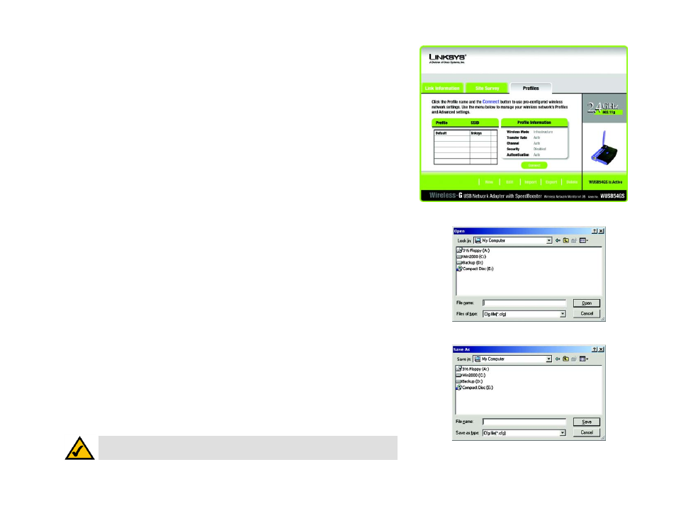 Profiles | Linksys WUSB54GS User Manual | Page 25 / 48