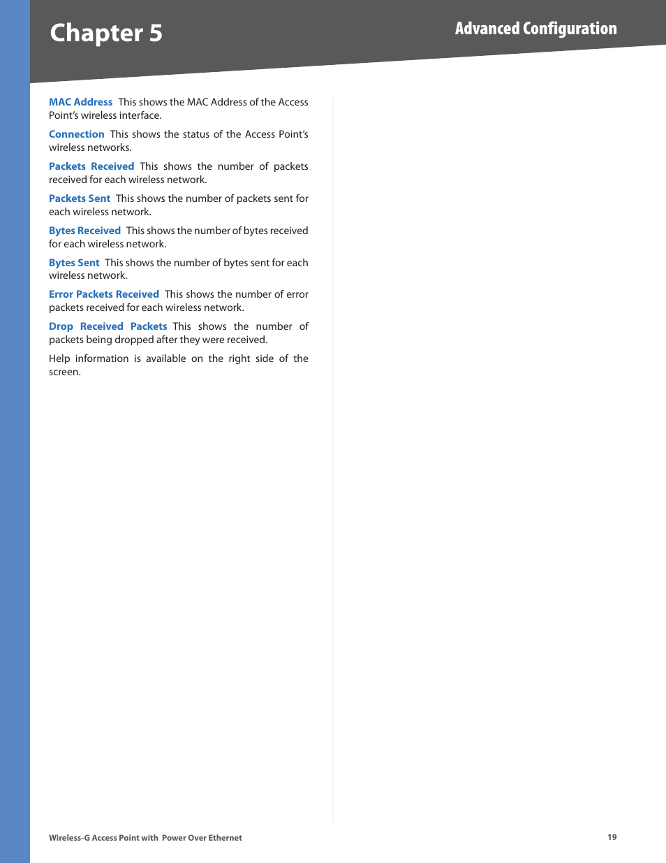 Chapter 5, Advanced configuration | Linksys WAP2000 User Manual | Page 23 / 40