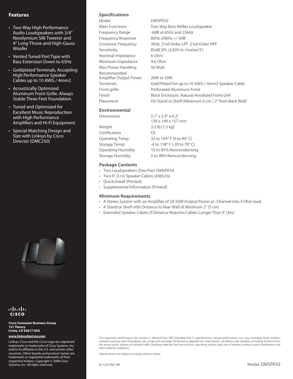 Linksys DMSPK50 User Manual | Page 2 / 2