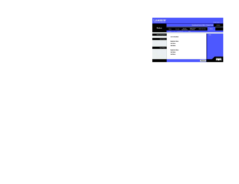 The status tab - voice | Linksys RT41P2-AT User Manual | Page 43 / 71