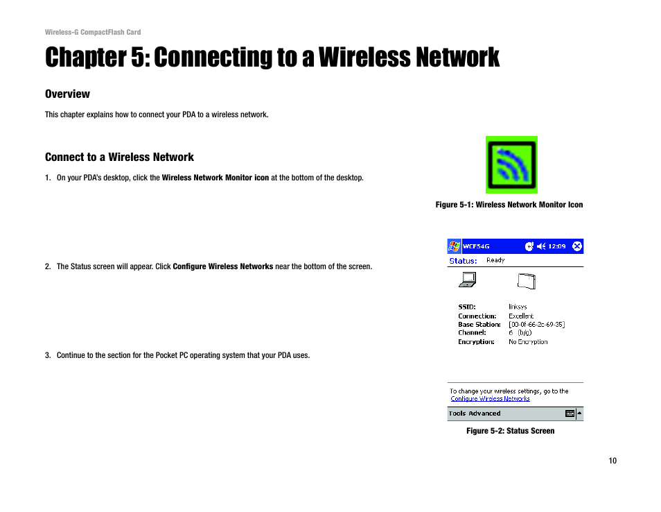 Chapter 5: connecting to a wireless network | Linksys WCF54G User Manual | Page 15 / 48