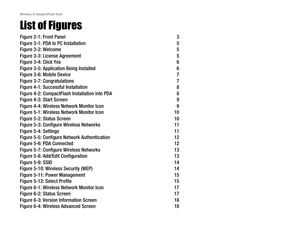 List of figures | Linksys WCF54G User Manual | Page 4 / 48