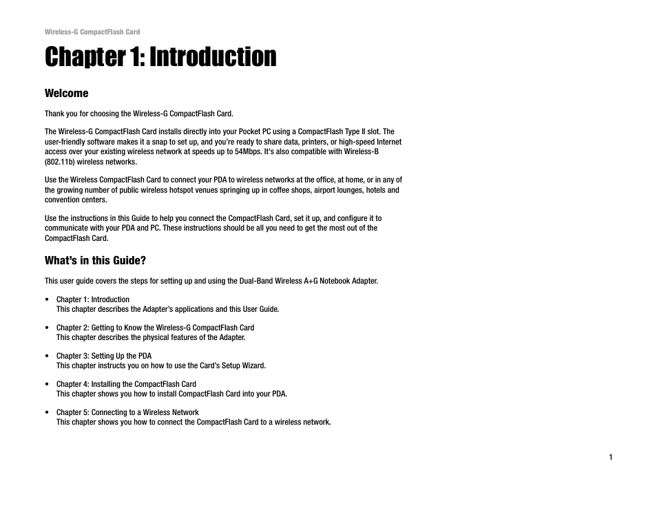 Chapter 1: introduction | Linksys WCF54G User Manual | Page 6 / 48