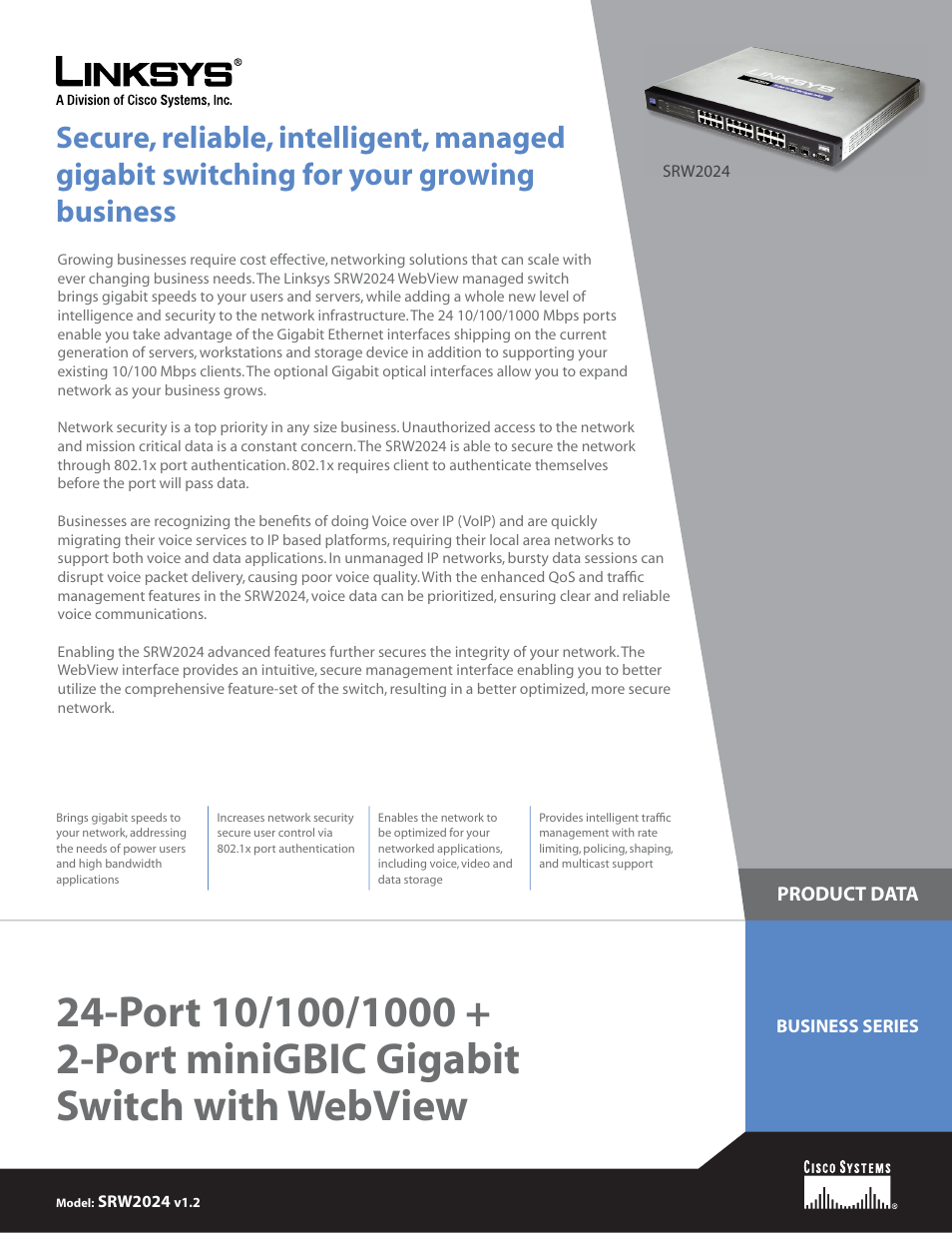 Linksys SRW2024 User Manual | 3 pages