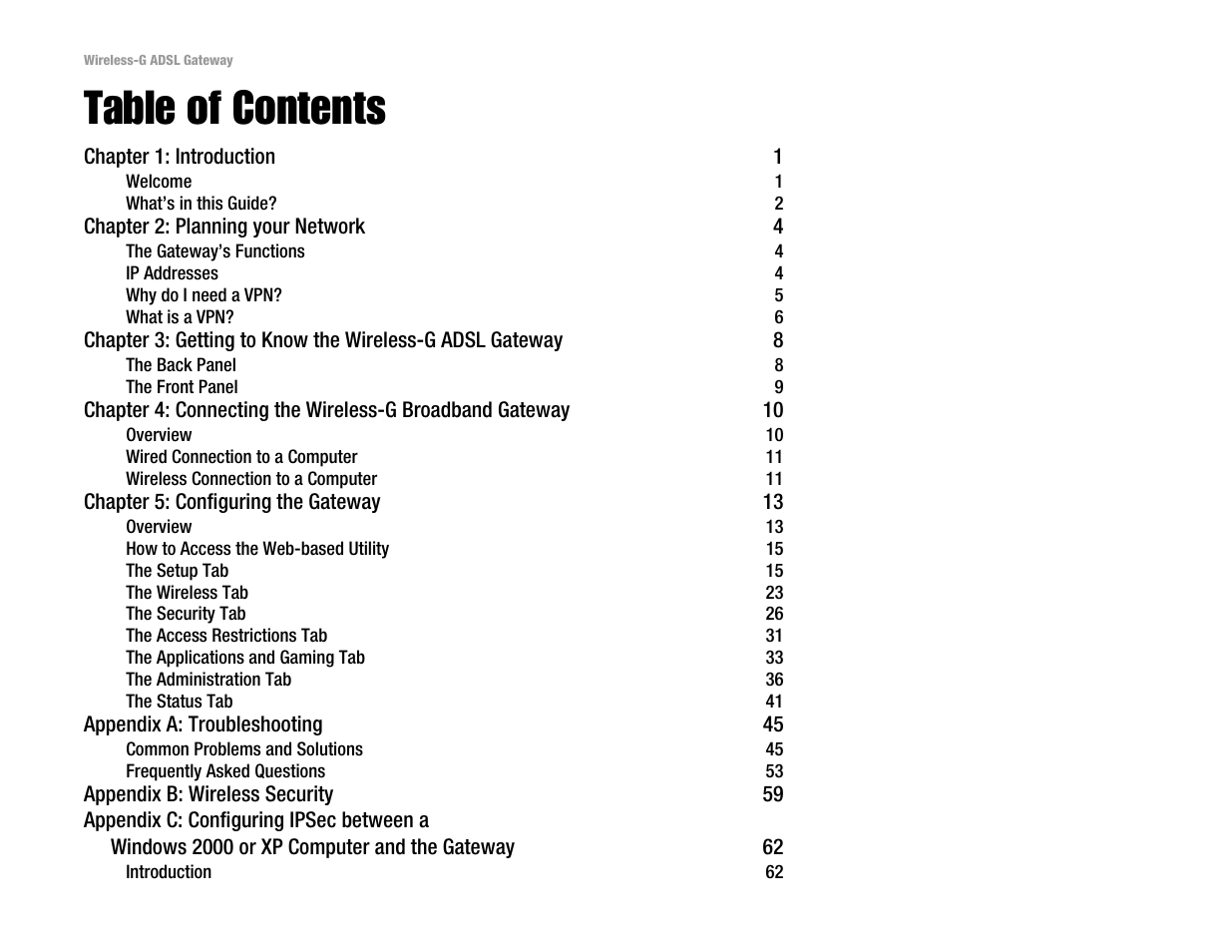 Linksys WAG54G User Manual | Page 3 / 95