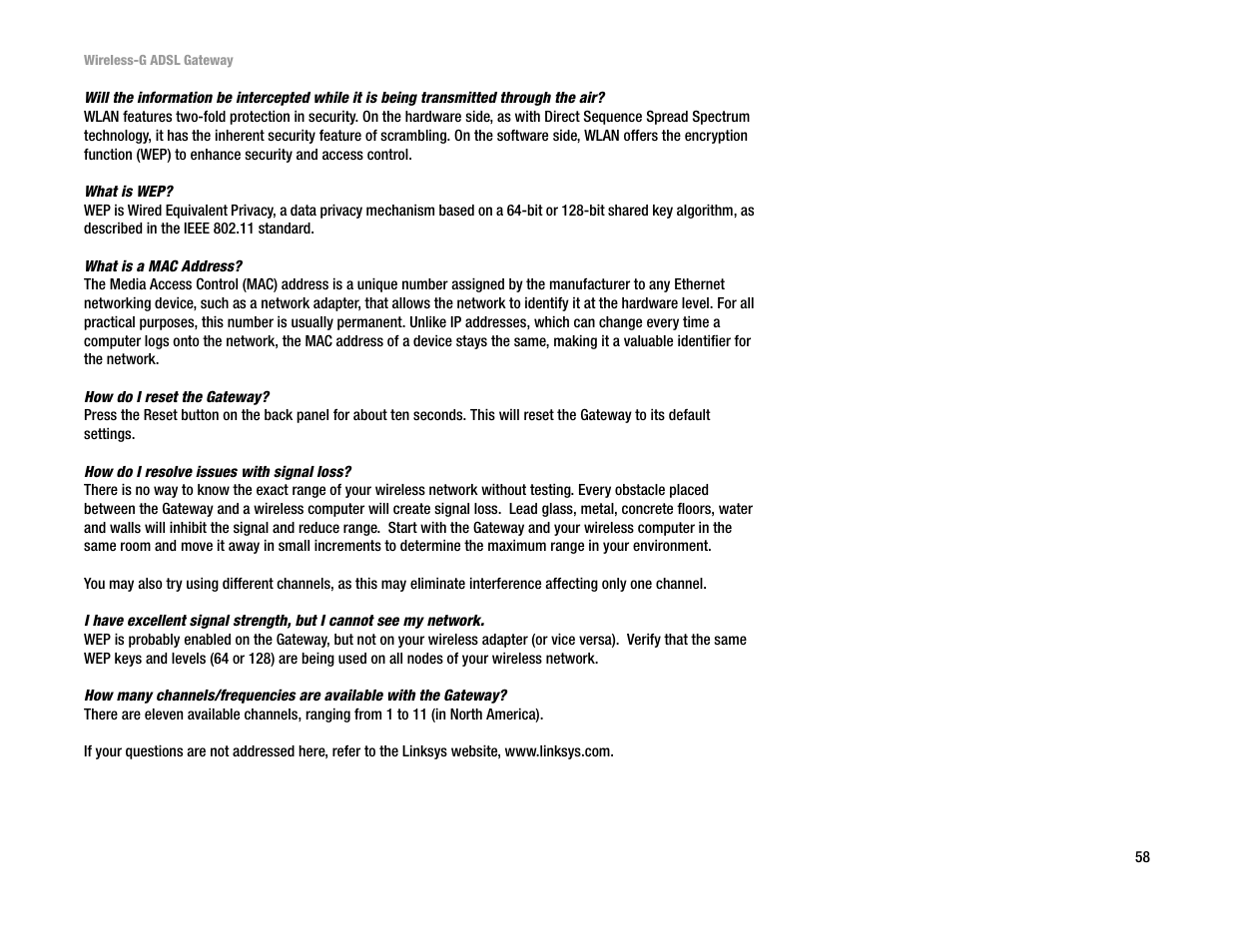 Linksys WAG54G User Manual | Page 65 / 95