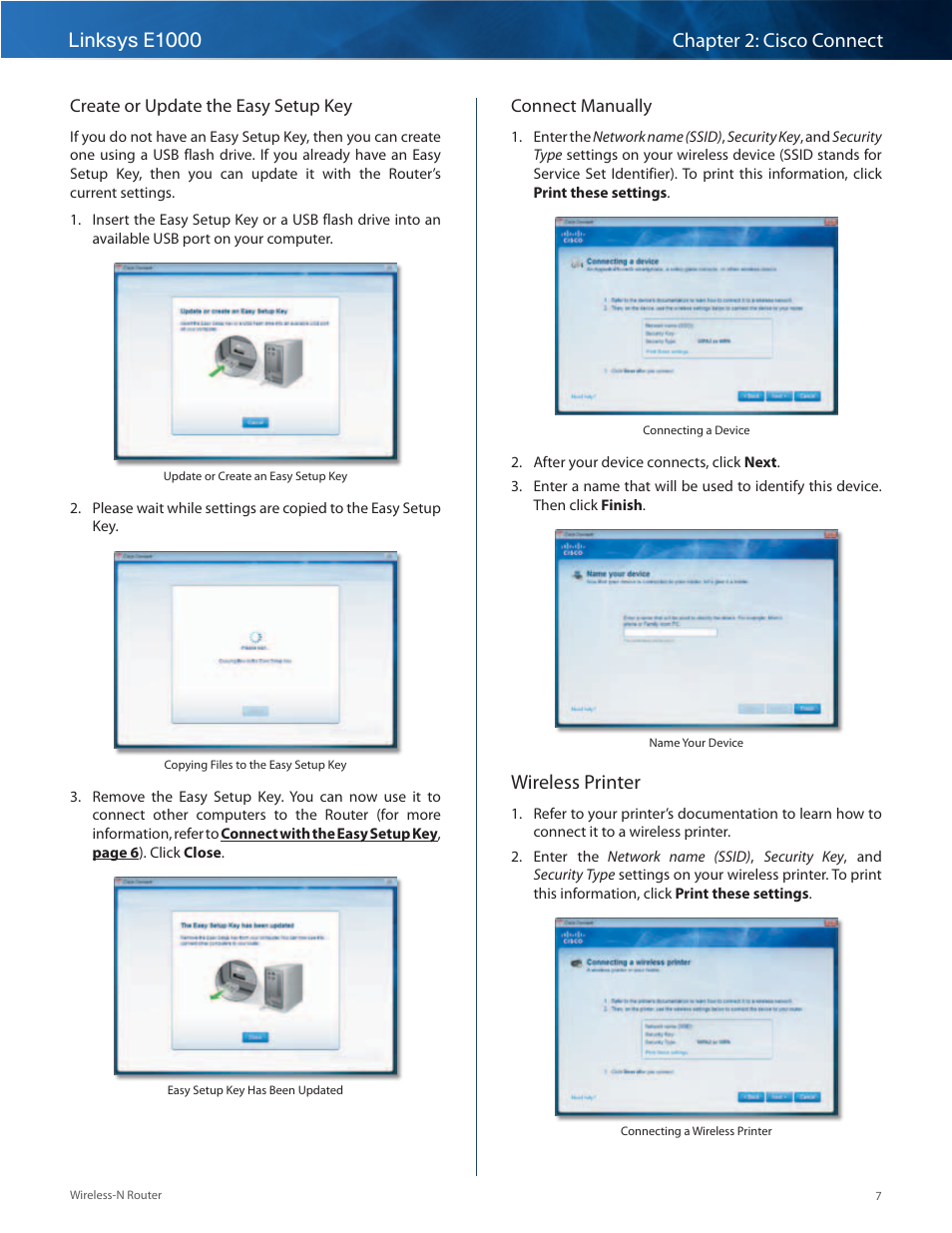 Wireless printer | Linksys E1000 User Manual | Page 10 / 60