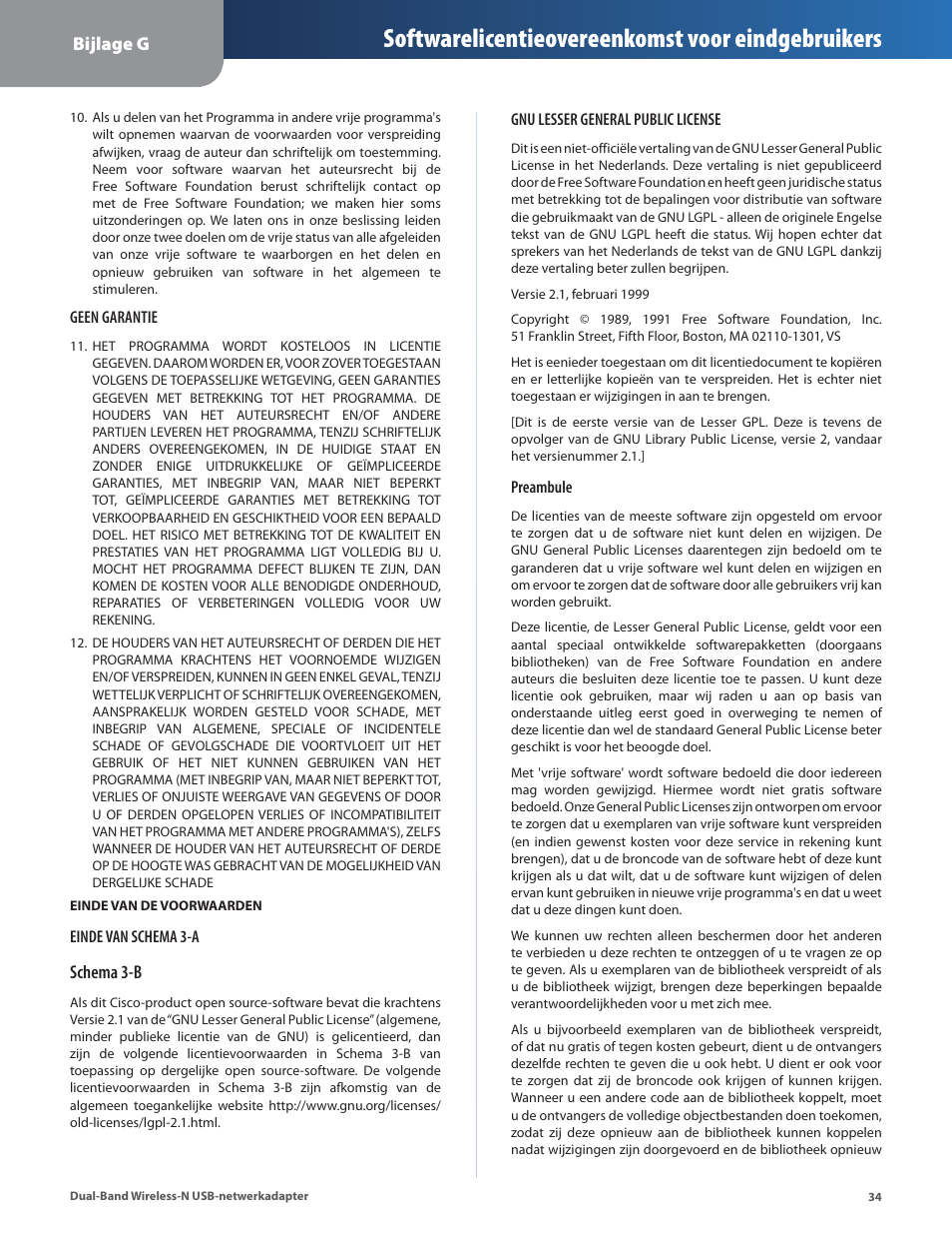 Softwarelicentieovereenkomst voor eindgebruikers | Linksys WUSB600N User Manual | Page 37 / 43
