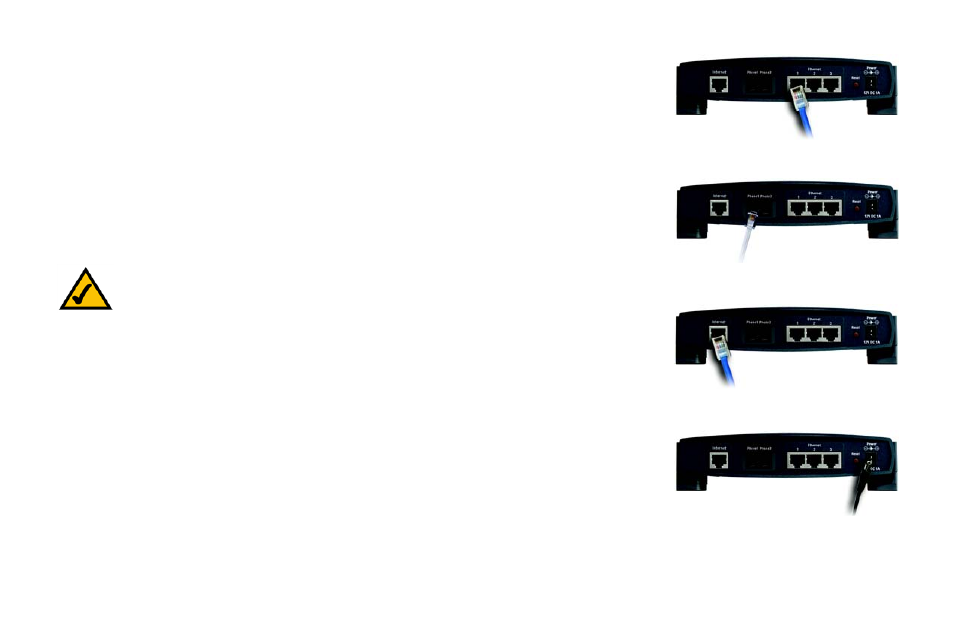 Connection instructions, Figure 4-1: connect a pc, Figure 4-2: connect a telephone | Figure 4-3: connect the modem, Figure 4-4: connect the power | Linksys RT31P2 User Manual | Page 18 / 90