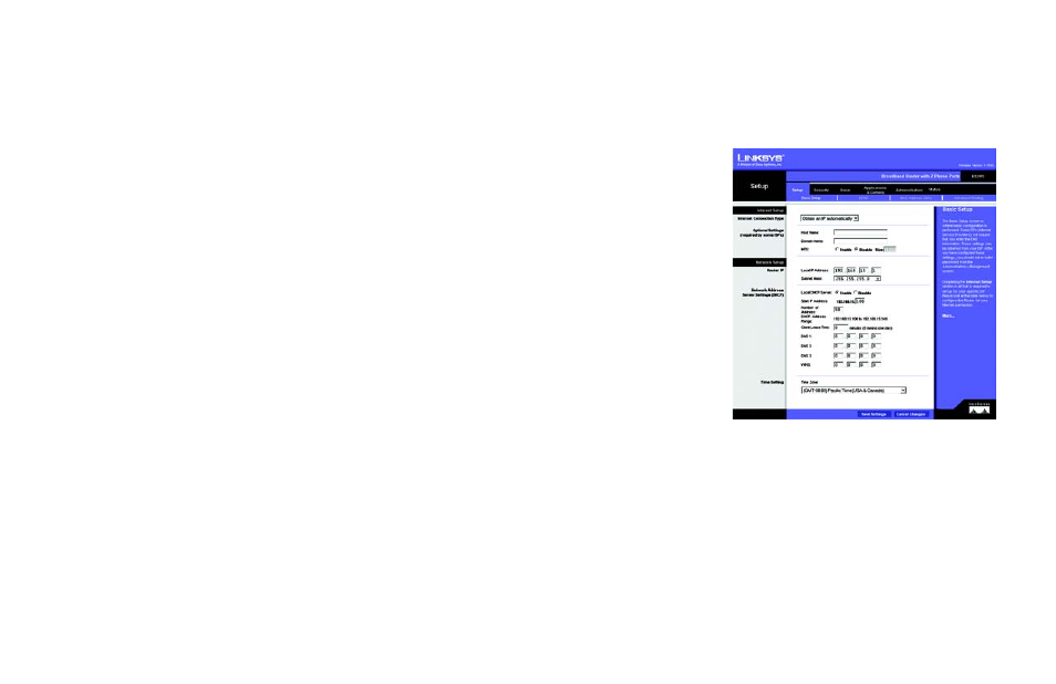 The setup tab - basic setup | Linksys RT31P2 User Manual | Page 22 / 90