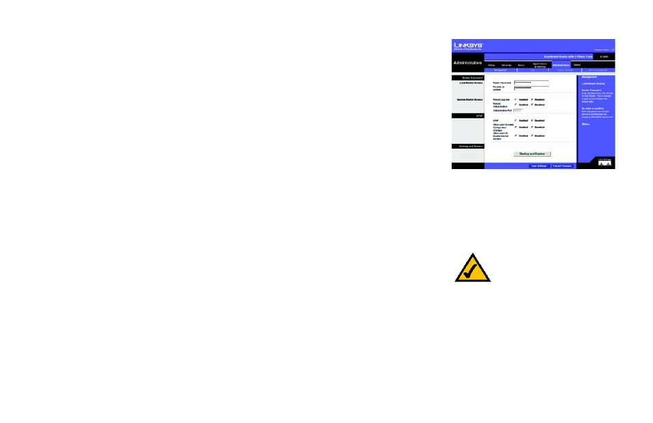 The administration tab - management, Figure 5-23: administration tab - management | Linksys RT31P2 User Manual | Page 46 / 90