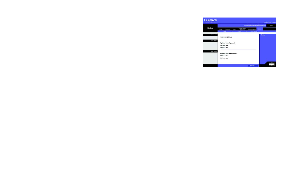 The status tab - voice, Figure 5-30: status tab - voice | Linksys RT31P2 User Manual | Page 50 / 90
