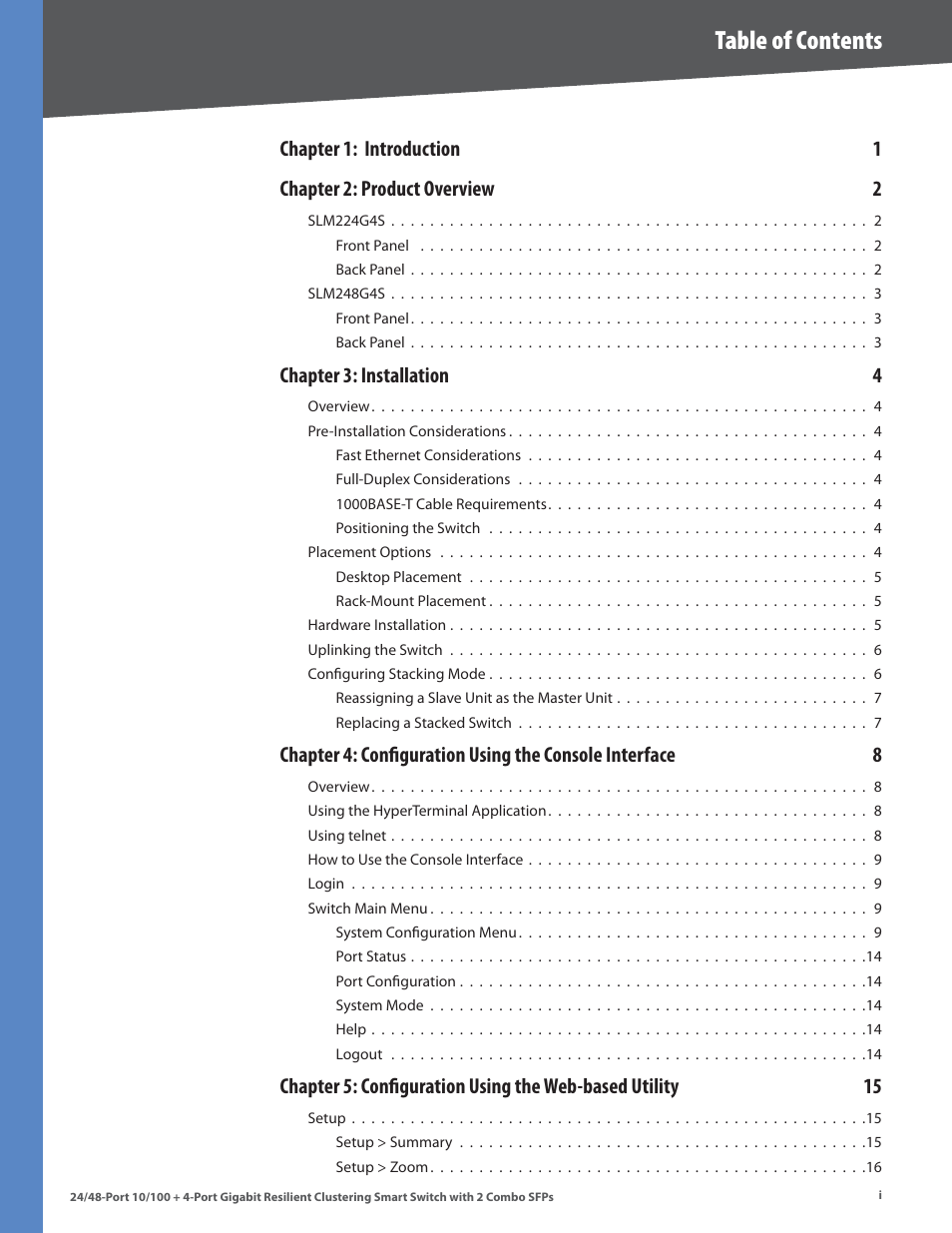 Linksys SLM248G4S (G5) User Manual | Page 3 / 78