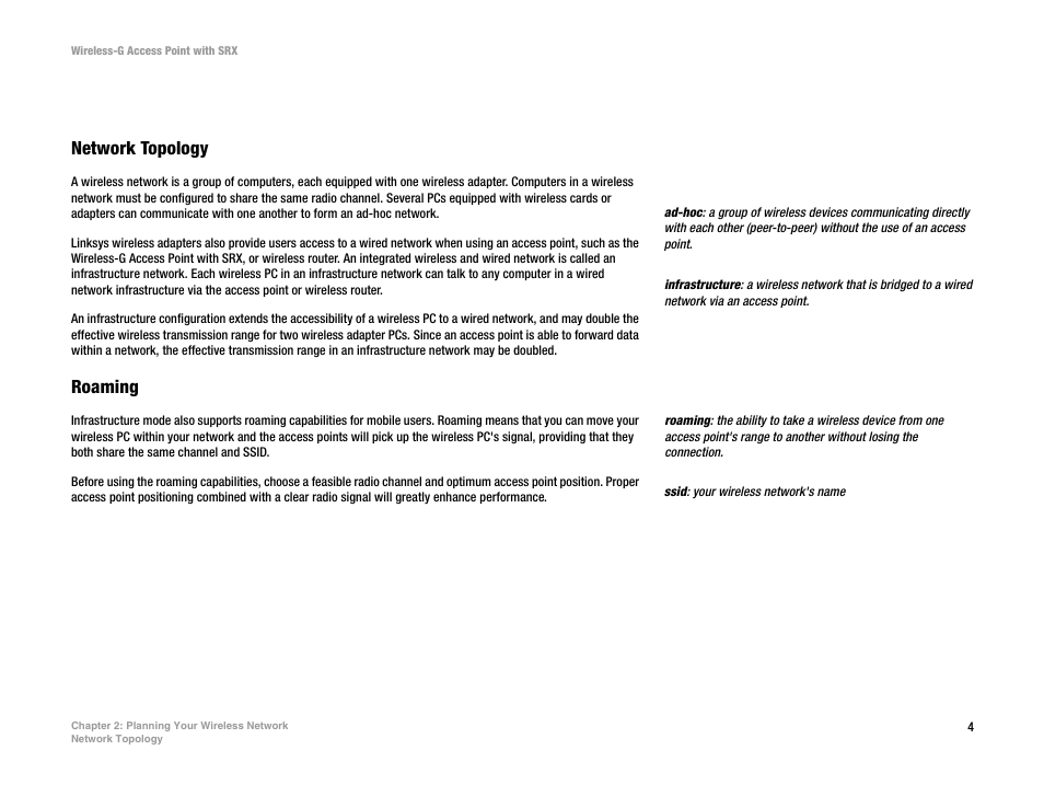 Chapter 2: planning your wireless network | Linksys WAP54GX User Manual | Page 10 / 64