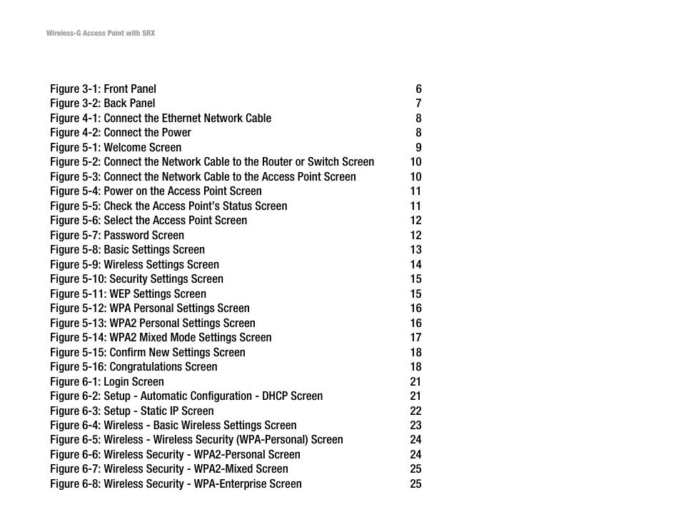 List of figures | Linksys WAP54GX User Manual | Page 5 / 64