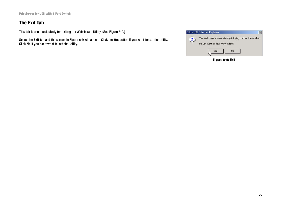 The exit tab | Linksys PSUS4 User Manual | Page 29 / 58