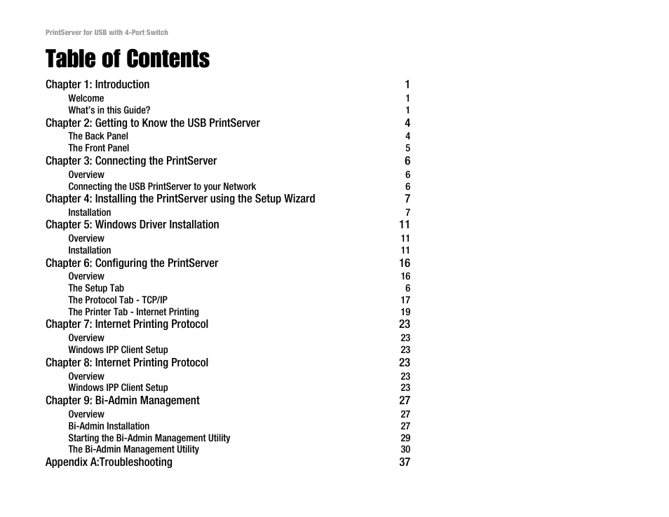 Linksys PSUS4 User Manual | Page 3 / 58